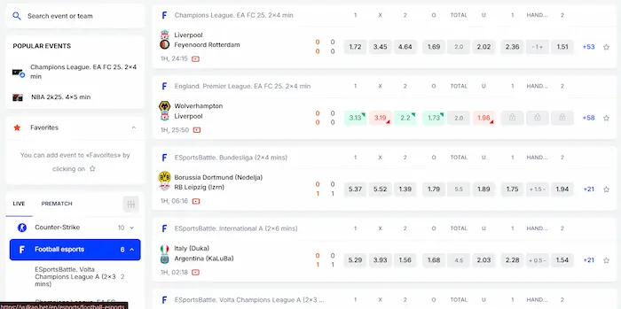 VulkanBet Casino sports
