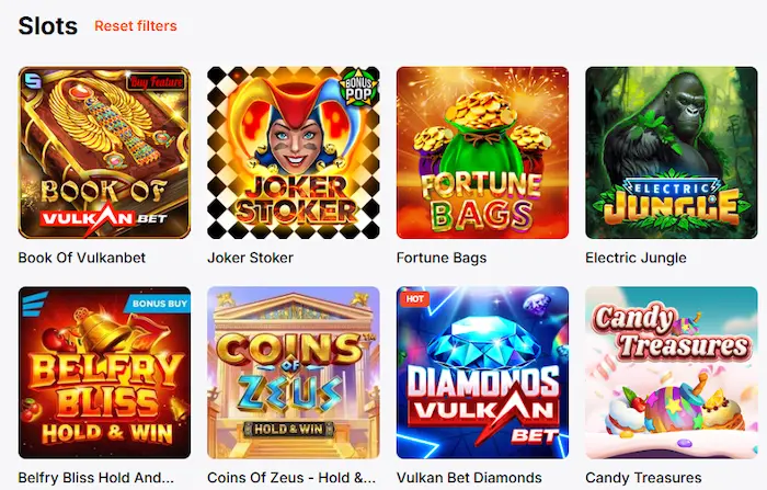 VulkanBet Casino slots